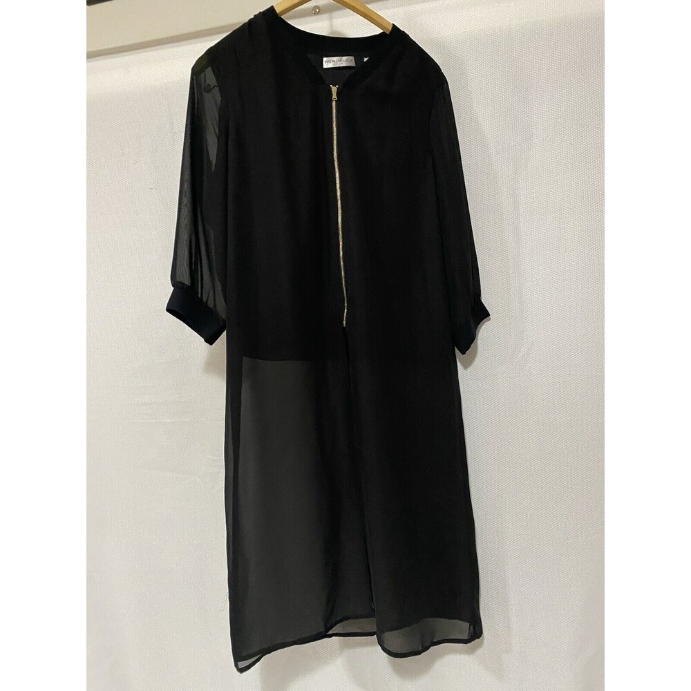 Patrizia Luca Women’s Size M Black Shirt Dress Dress King Gold Zipper